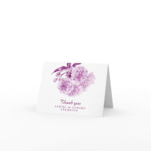 Vielen Dank Hochzeit lila Frühjahrsblume Foto-Kart