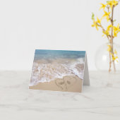 Vielen Dank Hochzeit Strandherzen Karte (Gelbe Blume)