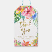 Vielen Dank | Hochzeit tropischer Wasserfarben Geschenkanhänger (Vorderseite)