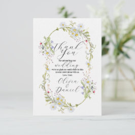Vielen Dank Hochzeiten Wildblumen Frühjahr Verlobu Dankeskarte