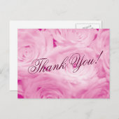 Vielen Dank Hochzeitskarten mit rosa rosa Blume Postkarte (Vorne/Hinten)