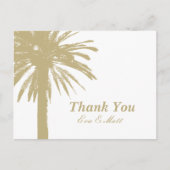 Vielen Dank Hochzeitskarten mit sandigem Palmenbil Postkarte (Vorderseite)
