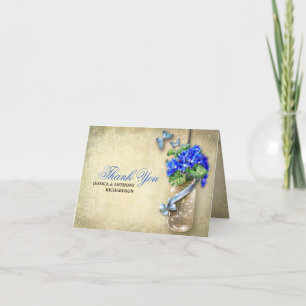 Vielen Dank Hochzeitsmason Jar Burlap Design-Karte Dankeskarte