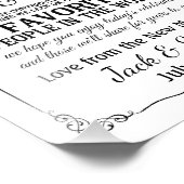 Vielen Dank Hochzeitszeichen personalisiert Fotodruck (Ecke)