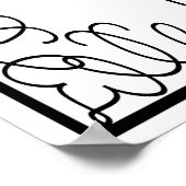 Vielen Dank Hochzeitszeichen Schwarz & Weiß Poster (Ecke)