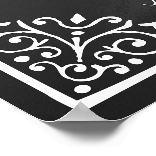 Vielen Dank Hochzeitszeichen Schwarz-Weiß-Tafel Poster (Ecke)