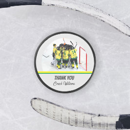 Vielen Dank Hockey Coach Personalisiert Team Foto Eishockey Puck