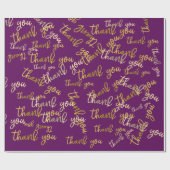 Vielen Dank Holograph Script Mermaid Gold Plum Geschenkpapier (Flach)