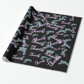 Vielen Dank Holograph Script Mermaid Pink Black Geschenkpapier (Ungerollt)