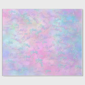 Vielen Dank Holograph Script Mermaid Pink Blue Geschenkpapier (Flach)