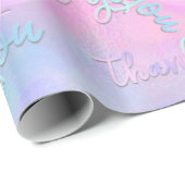 Vielen Dank Holograph Script Mermaid Pink Blue Geschenkpapier (Rolleneckpunkt)
