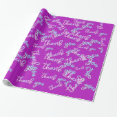 Vielen Dank Holograph Script Mermaid Pink Fuchsia Geschenkpapier (Ungerollt)
