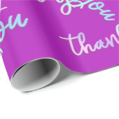 Vielen Dank Holograph Script Mermaid Pink Fuchsia Geschenkpapier (Rolleneckpunkt)