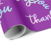 Vielen Dank Holograph Script Mermaid Pink Lila Geschenkpapier (Rolleneckpunkt)