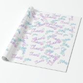 Vielen Dank Holograph Script Mermaid Pink White Geschenkpapier (Ungerollt)