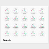 Vielen Dank, Holographic Script Name Logo White Runder Aufkleber (Blatt)