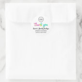 Vielen Dank, Holographic Script Name Logo White Runder Aufkleber (Tasche)