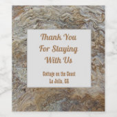 Vielen Dank House Guest Beach Nature Foto Driftwoo Weinetikett (Einzelnes Label)