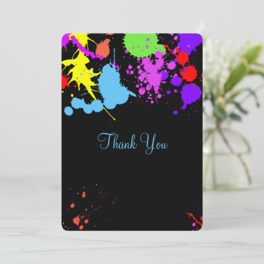 Vielen Dank, Hübsch Neon, Glow in the Dark. Dankeskarte (Stehend Vorderseite)