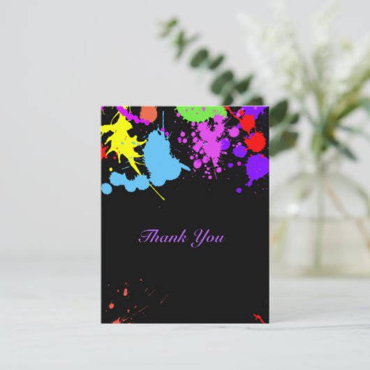 Vielen Dank Hübsch Neon Green Pink Red Turquoise Dankeskarte (Stehend Vorderseite)