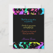 Vielen Dank Hübsch Neon Green Pink Red Turquoise Dankeskarte (Rückseite)