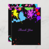 Vielen Dank Hübsch Neon Green Pink Red Turquoise Dankeskarte (Vorne/Hinten)