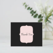 Vielen Dank, Hübsch, rosa und schwarz Postkarte (Stehend Vorderseite)