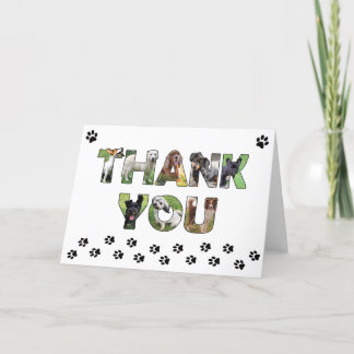 Vielen Dank Hundenkarte - Ölmalerei Wort Art Desig Dankeskarte