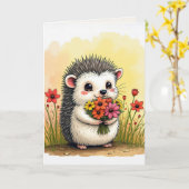 Vielen Dank Igel mit Blume Bunch Karte (Gelbe Blume)