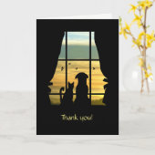 Vielen Dank, Ihr Haus sitzt mit Hund und Katze Karte (Gelbe Blume)