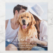 Vielen Dank, Ihr Hund Hochzeit Personalisierten Be Weinetikett (Einzelnes Label)