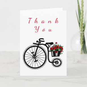 Vielen Dank, Ihr Kartenfahrrad mit Blume für Sie Dankeskarte