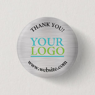 Vielen Dank, Ihr Logo, Name Website, Gebürstetes S Button