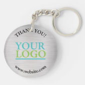 Vielen Dank, Ihr Logo, Name Website, Silber gebürs Schlüsselanhänger (Rückseite)