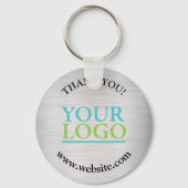 Vielen Dank, Ihr Logo, Name Website, Silber gebürs Schlüsselanhänger (Vorderseite)