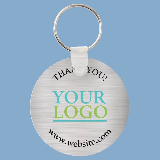 Vielen Dank, Ihr Logo, Name Website, Silber gebürs Schlüsselanhänger