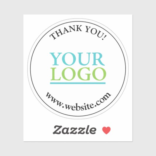 Vielen Dank, Ihr Logo oder Ihre Kunst, Ihr Name un Aufkleber (Blatt)