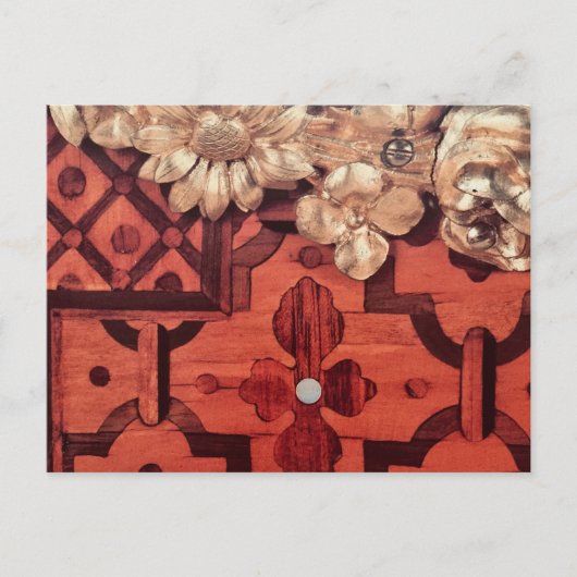 Vielen Dank, Ihr Name, das eingelegte Holz und das Postkarte (Vorderseite)