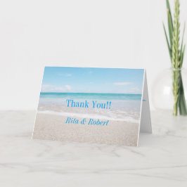 Vielen Dank, Ihre Card Hochzeit in Urlaubsort Dankeskarte