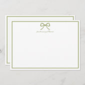 Vielen Dank Ihre Card Preppy Bow Baby Dusche Dankeskarte (Vorne/Hinten)