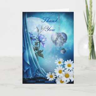 Vielen Dank, Ihre Karte Charming Blue White Blume