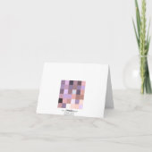 Vielen Dank Ihre Karte Lila rosa Pixel (Rückseite)