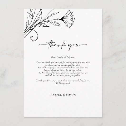 Vielen Dank Ihre Karte Minimalistisch Elegante Scr (Vorderseite)