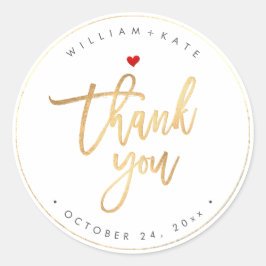 Vielen Dank, Imitate Gold Moderne Drehbuchgestaltu Runder Aufkleber