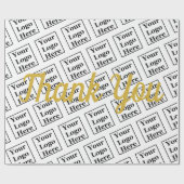 Vielen Dank Imitate Gold Script Ihr Logo hier Vorl Geschenkpapier (Flach)