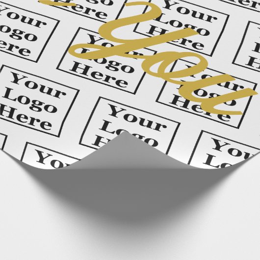 Vielen Dank Imitate Gold Script Ihr Logo hier Vorl Geschenkpapier (Ecke)