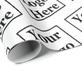 Vielen Dank Imitate Gold Script Ihr Logo hier Vorl Geschenkpapier (Rolleneckpunkt)