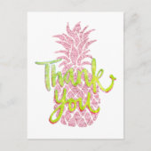 Vielen Dank Imitate rosa Glitzer Ananas Grafik Postkarte (Vorderseite)