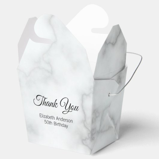 Vielen Dank Imitats White Marble Elegant Erwachsen Geschenkschachtel (Geöffnet)