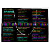 Vielen Dank in 30 Sprachen Große Geschenktüte (Rückseite)